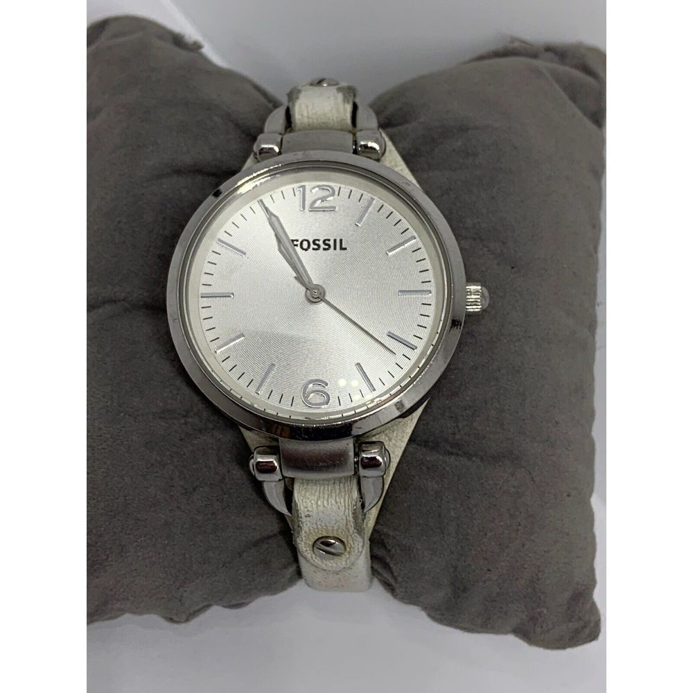 Fossil ES2829 Women's Leather Analog White Dial Quartz Genuine Wrist Watch GE26